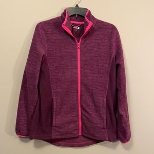Mtasport Ladies L full zip top. Pockets purple.